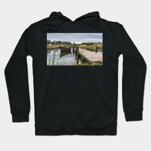 Landscape With Lake And Wooden Boat Hoodie